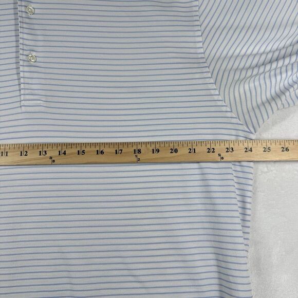 Fairway Greene Polo Shirt Mens Large White Striped Golf‎ Casual Logo - Picture 11 of 12